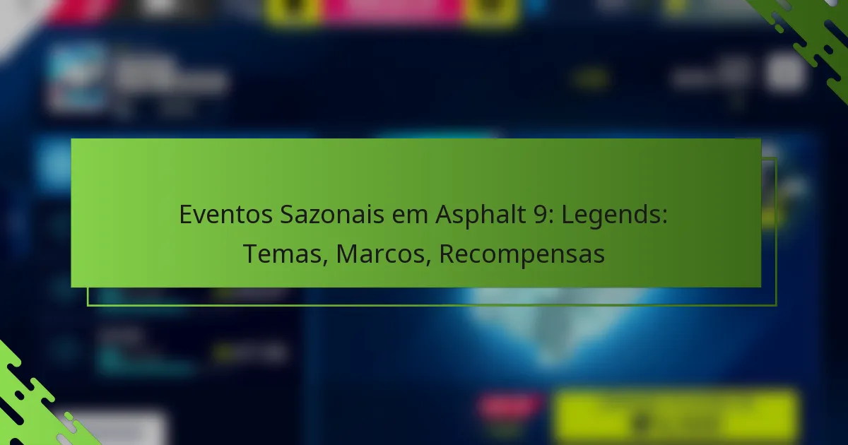 Eventos Sazonais em Asphalt 9: Legends: Temas, Marcos, Recompensas