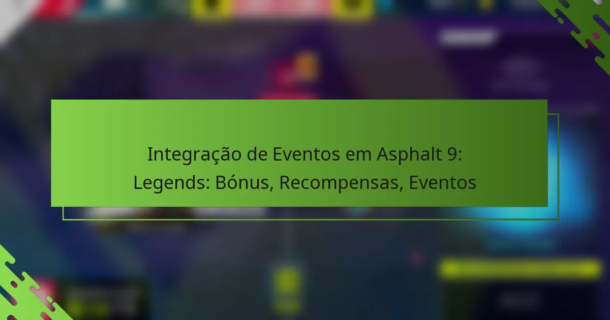 Integração de Eventos em Asphalt 9: Legends: Bónus, Recompensas, Eventos